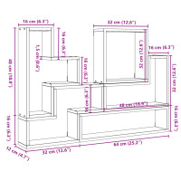 Produktbild för Vägghylla sonoma-ek 96x12x64 cm konstruerat trä