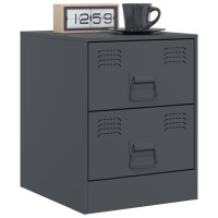 Produktbild för Sängskåp 2 st antracit 34,5x39x44 cm stål