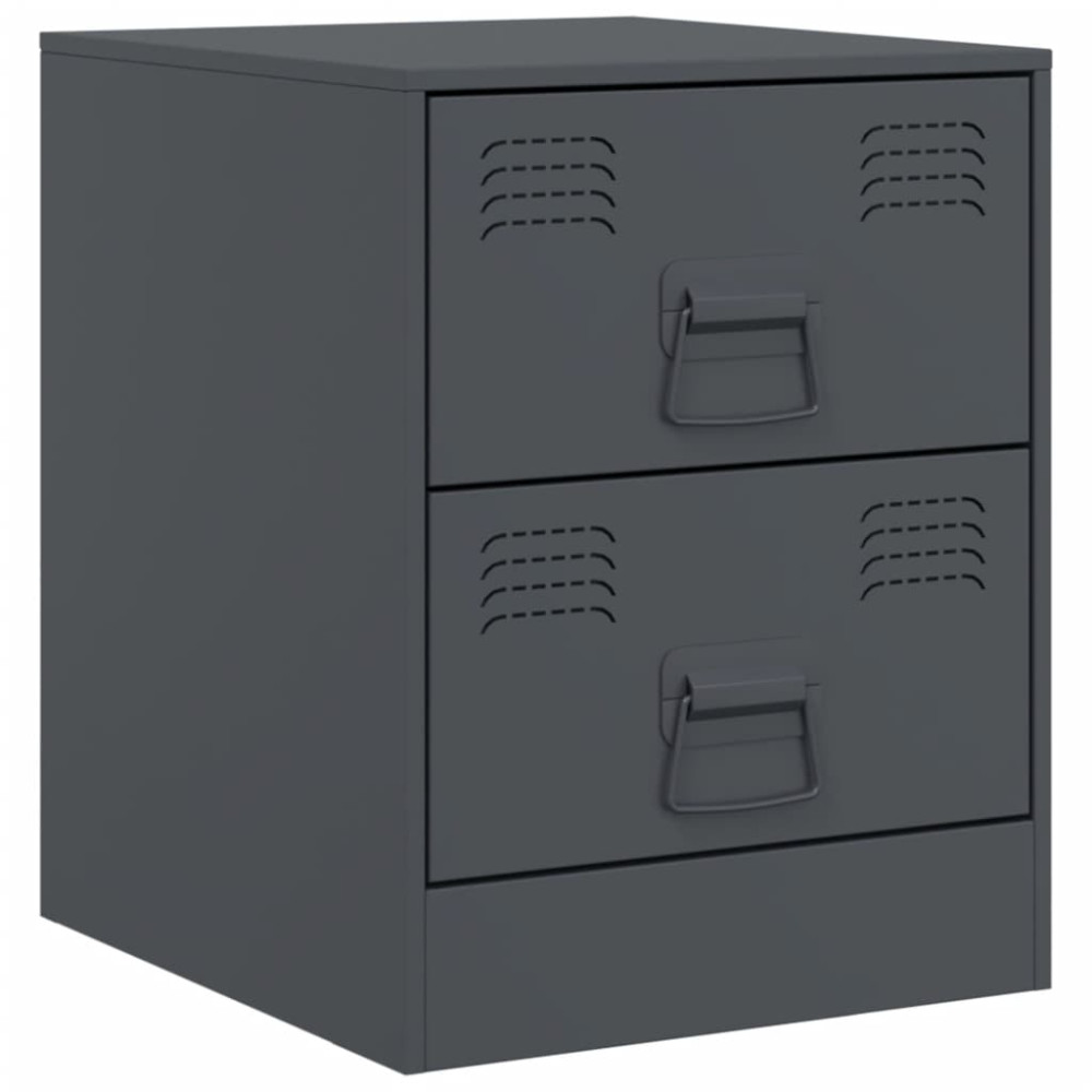 Produktbild för Sängskåp 2 st antracit 34,5x39x44 cm stål
