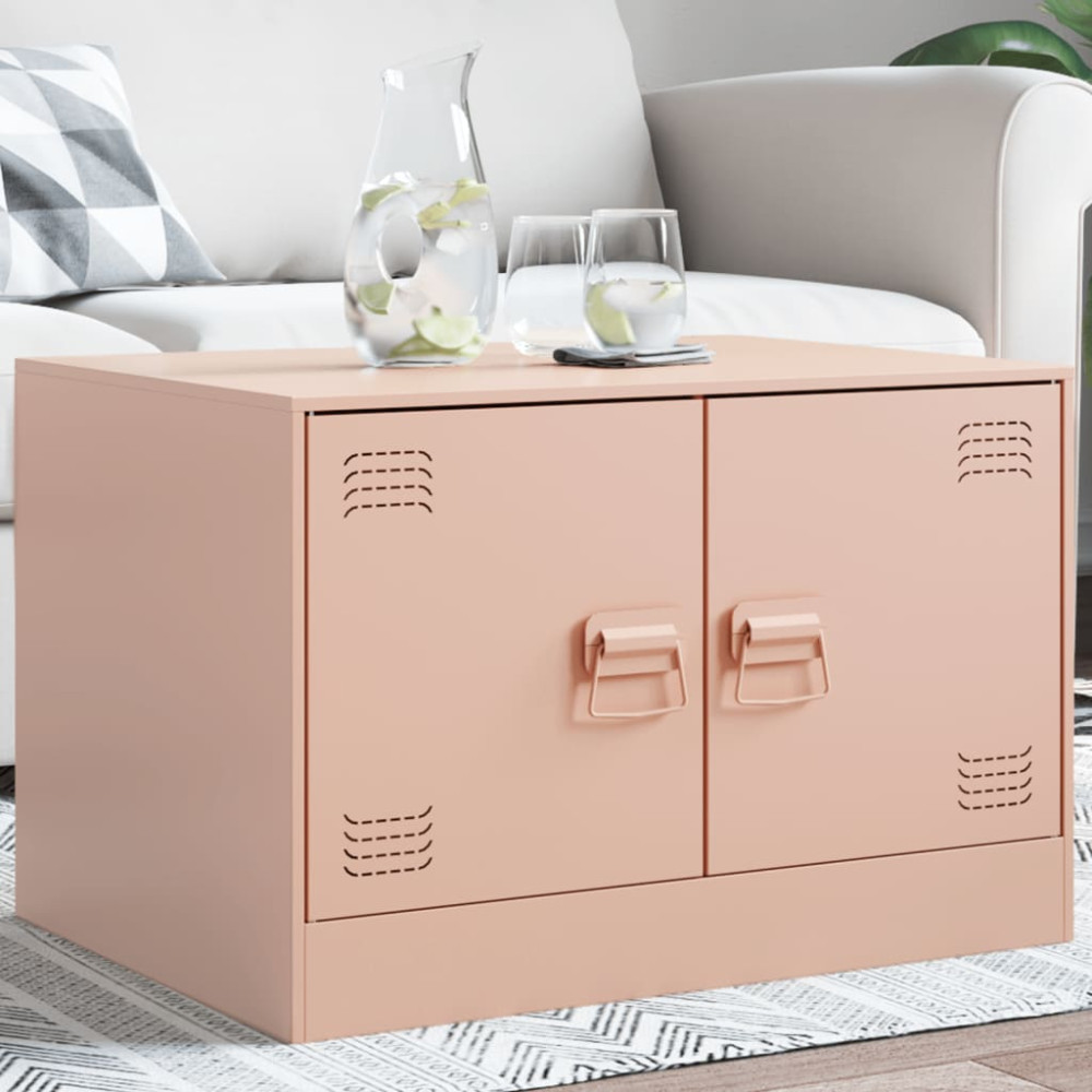 Produktbild för Soffbord rosa 67x50x44 cm stål