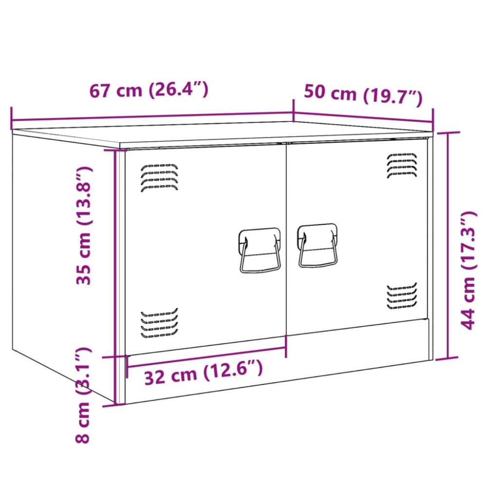 Produktbild för Soffbord rosa 67x50x44 cm stål