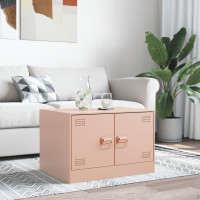 Produktbild för Soffbord rosa 67x50x44 cm stål