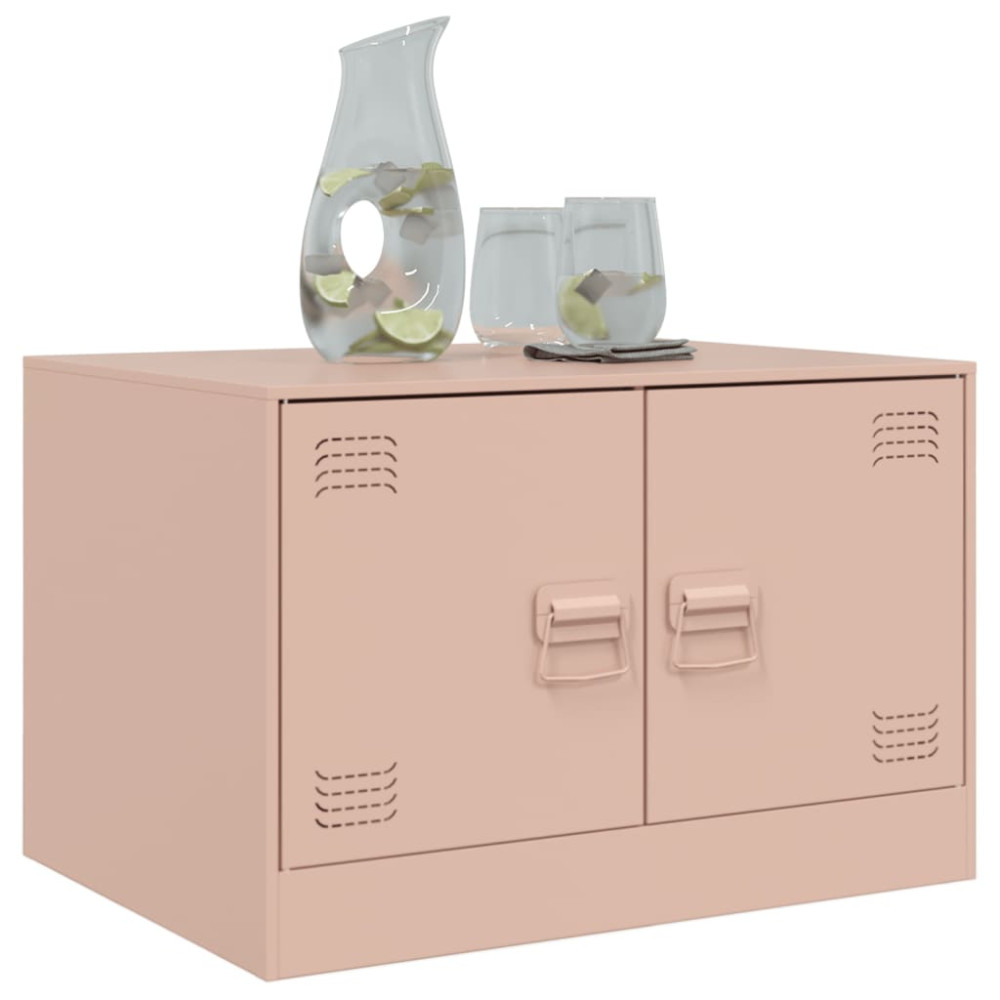 Produktbild för Soffbord rosa 67x50x44 cm stål