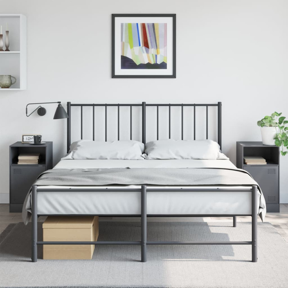 Produktbild för Sängskåp 2 st antracit 34,5x39x62 cm stål