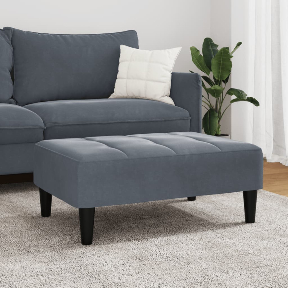 Produktbild för Fotpall mörkgrå 77x55x31 cm sammet