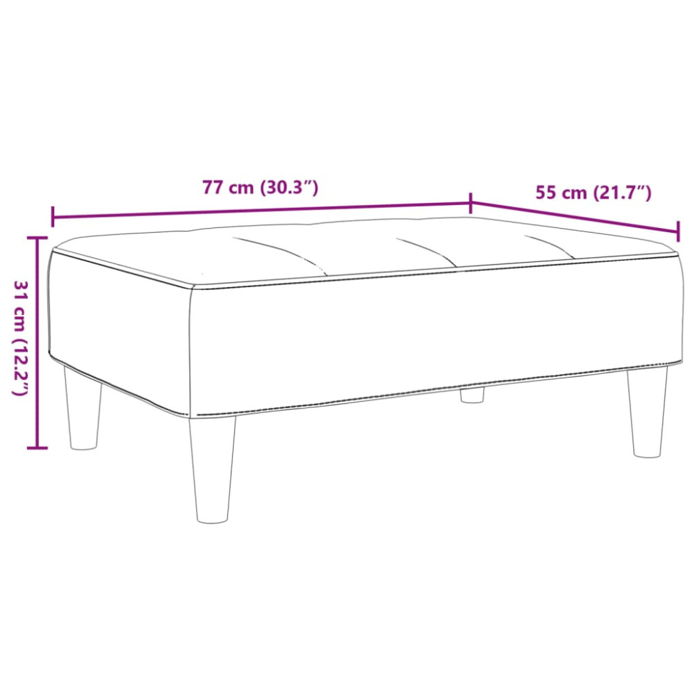 Produktbild för Fotpall mörkgrå 77x55x31 cm sammet