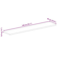 Produktbild för Bordsskiva 140x60x3,8 cm rektangulär massiv akacia