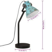 Produktbild för Skrivbordslampa 25 W nött blå 17x17x60 cm E27