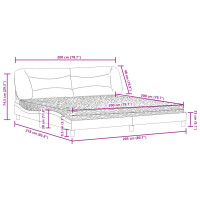 Produktbild för Bed with Mattress "Hvar" White 200x200 cm Faux Leather