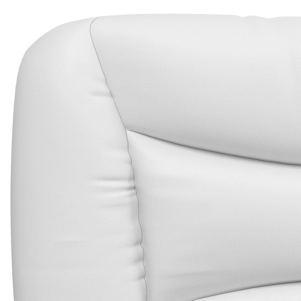 Produktbild för Bed with Mattress "Hvar" White 200x200 cm Faux Leather