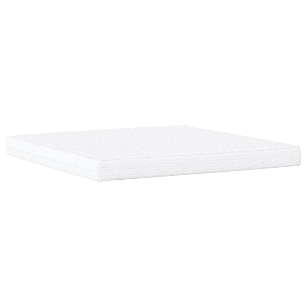 Produktbild för Bed with Mattress "Hvar" White 200x200 cm Faux Leather