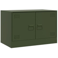 Produktbild för TV-skåp 2 st olivgrön 67x39x44 cm stål