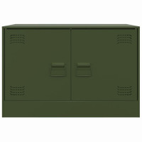 Produktbild för TV-skåp 2 st olivgrön 67x39x44 cm stål