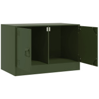 Produktbild för TV-skåp 2 st olivgrön 67x39x44 cm stål