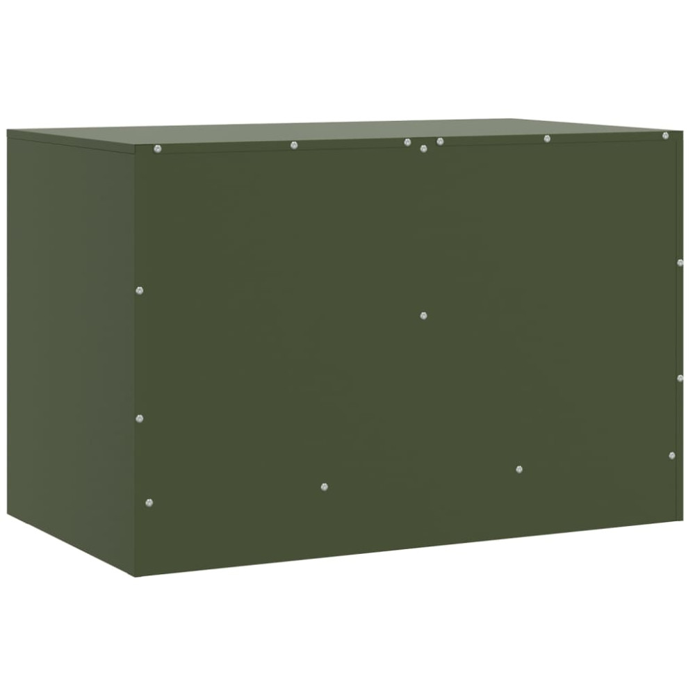 Produktbild för TV-skåp 2 st olivgrön 67x39x44 cm stål