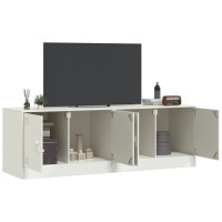 Produktbild för TV-skåp 2 st vit 67x39x44 cm stål