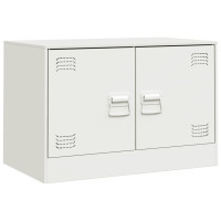Produktbild för TV-skåp 2 st vit 67x39x44 cm stål