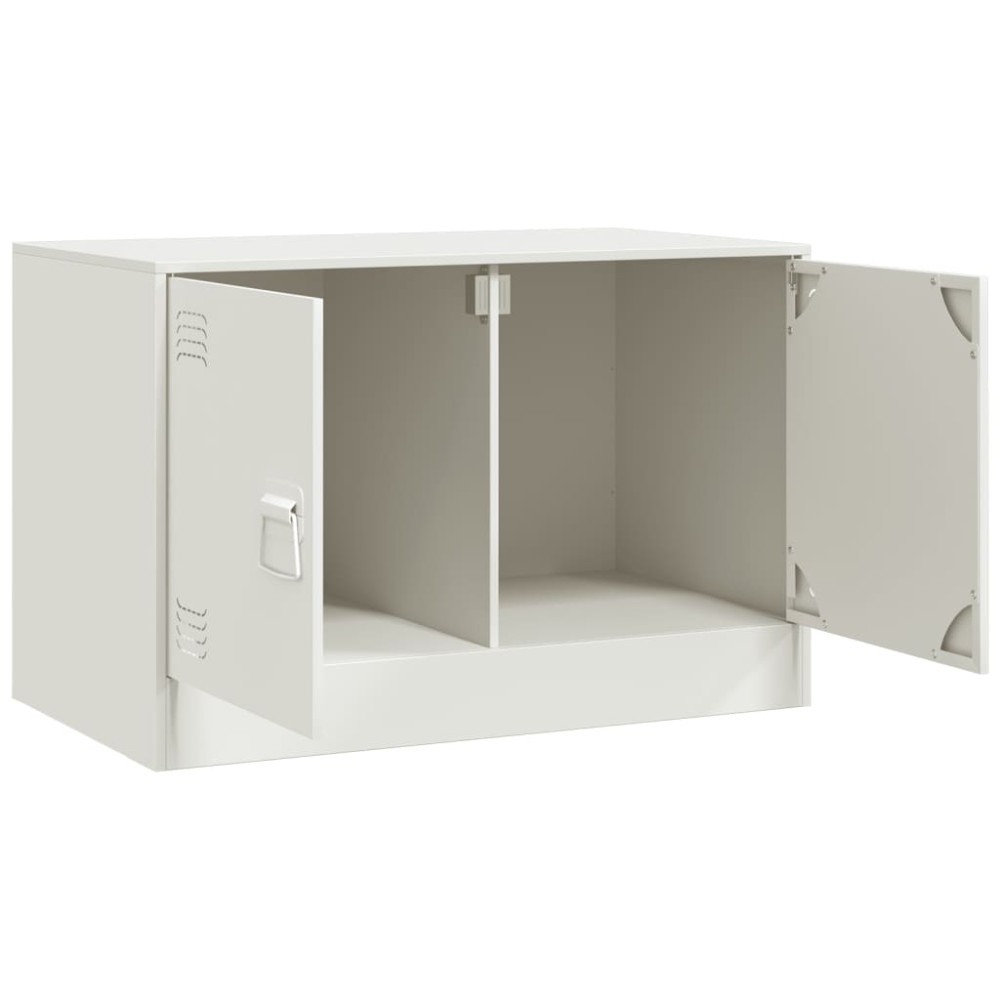 Produktbild för TV-skåp 2 st vit 67x39x44 cm stål