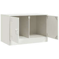 Produktbild för TV-skåp 2 st vit 67x39x44 cm stål