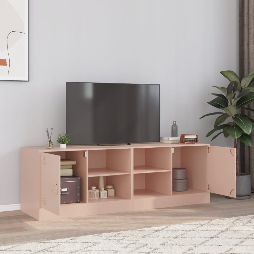 Produktbild för TV-skåp 2 st rosa 67x39x44 cm stål