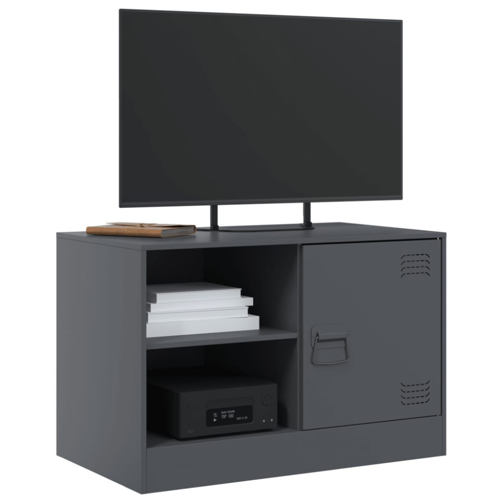 Produktbild för TV-skåp 2 st antracit 67x39x44 cm stål