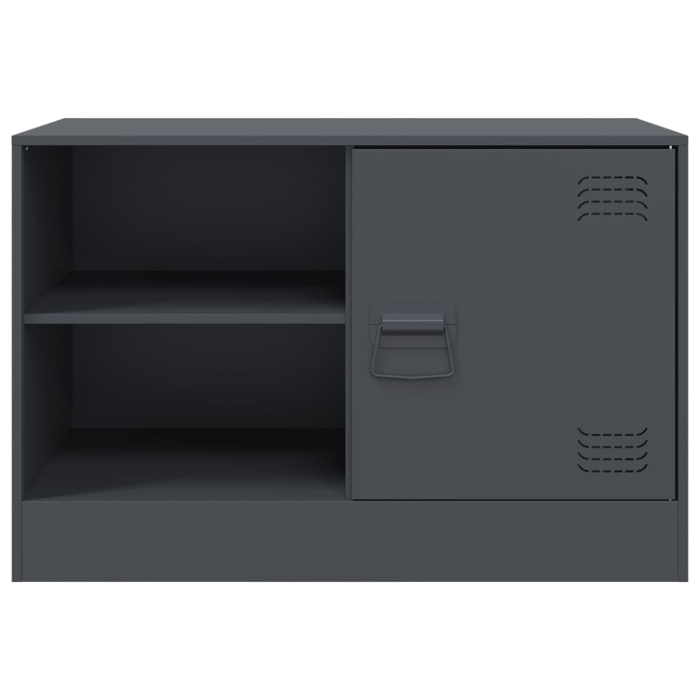 Produktbild för TV-skåp 2 st antracit 67x39x44 cm stål