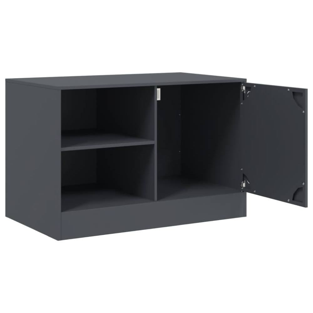 Produktbild för TV-skåp 2 st antracit 67x39x44 cm stål