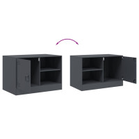 Produktbild för TV-skåp 2 st antracit 67x39x44 cm stål