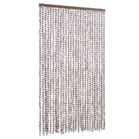 Produktbild för Insektsgardin taupe och vit 118x220 cm chenille