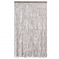 Produktbild för Insektsgardin taupe och vit 118x220 cm chenille