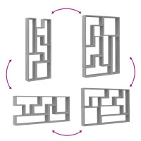 Produktbild för Vägghylla grå sonoma 96x12x64 cm konstruerat trä