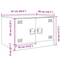 Produktbild för Soffbord vit 67x50x44 cm stål
