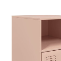 Produktbild för Sängskåp 2 st rosa 34,5x39x62 cm stål