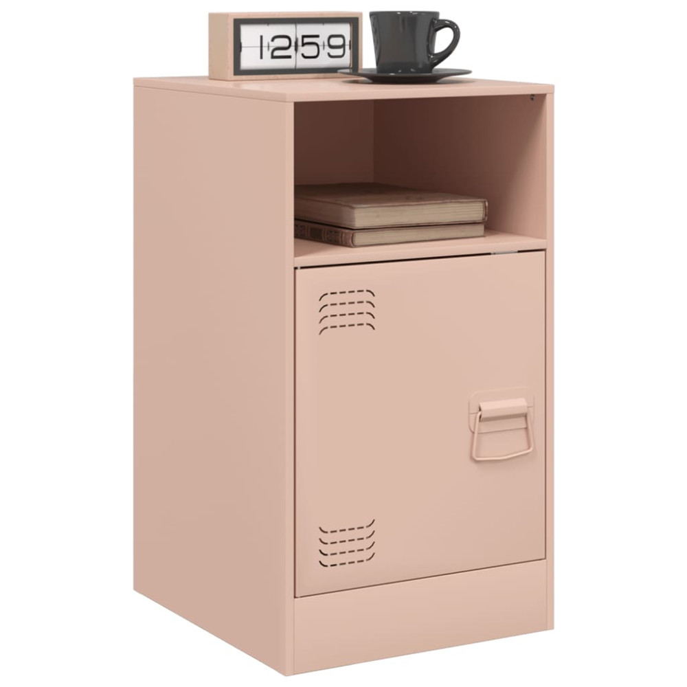 Produktbild för Sängskåp 2 st rosa 34,5x39x62 cm stål