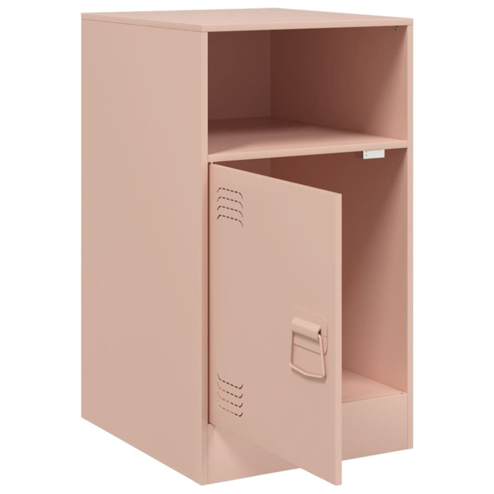 Produktbild för Sängskåp 2 st rosa 34,5x39x62 cm stål