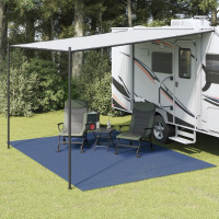 Produktbild för Campingmatta blå 4x3 m