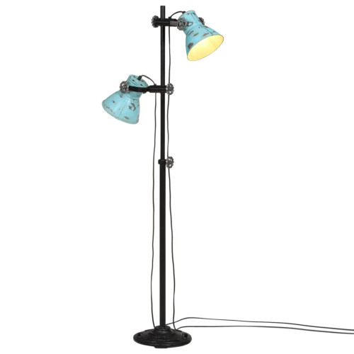 vidaXL Golvlampa 25 W nött blå 25x25x90/160 cm E27