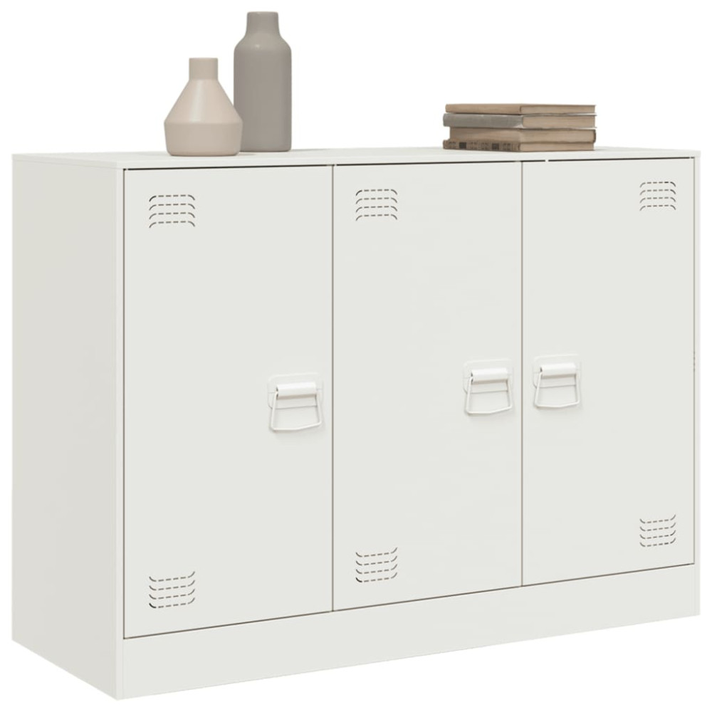 Produktbild för Skänk vit 99x39x73 cm stål