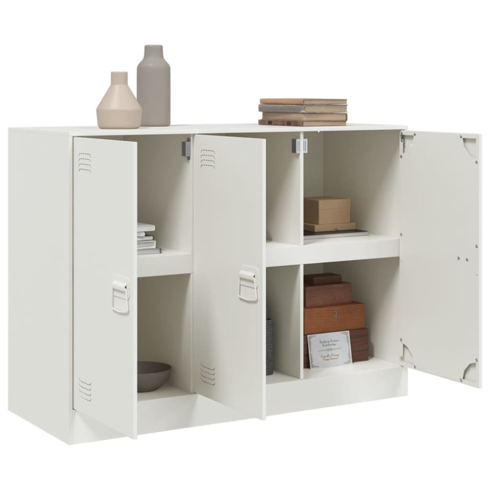 Produktbild för Skänk vit 99x39x73 cm stål