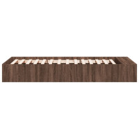Produktbild för Sängram brun ek 90x200 cm konstruerad trä
