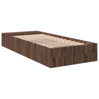 Produktbild för Sängram brun ek 90x200 cm konstruerad trä