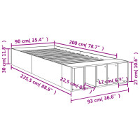 Produktbild för Sängram brun ek 90x200 cm konstruerad trä