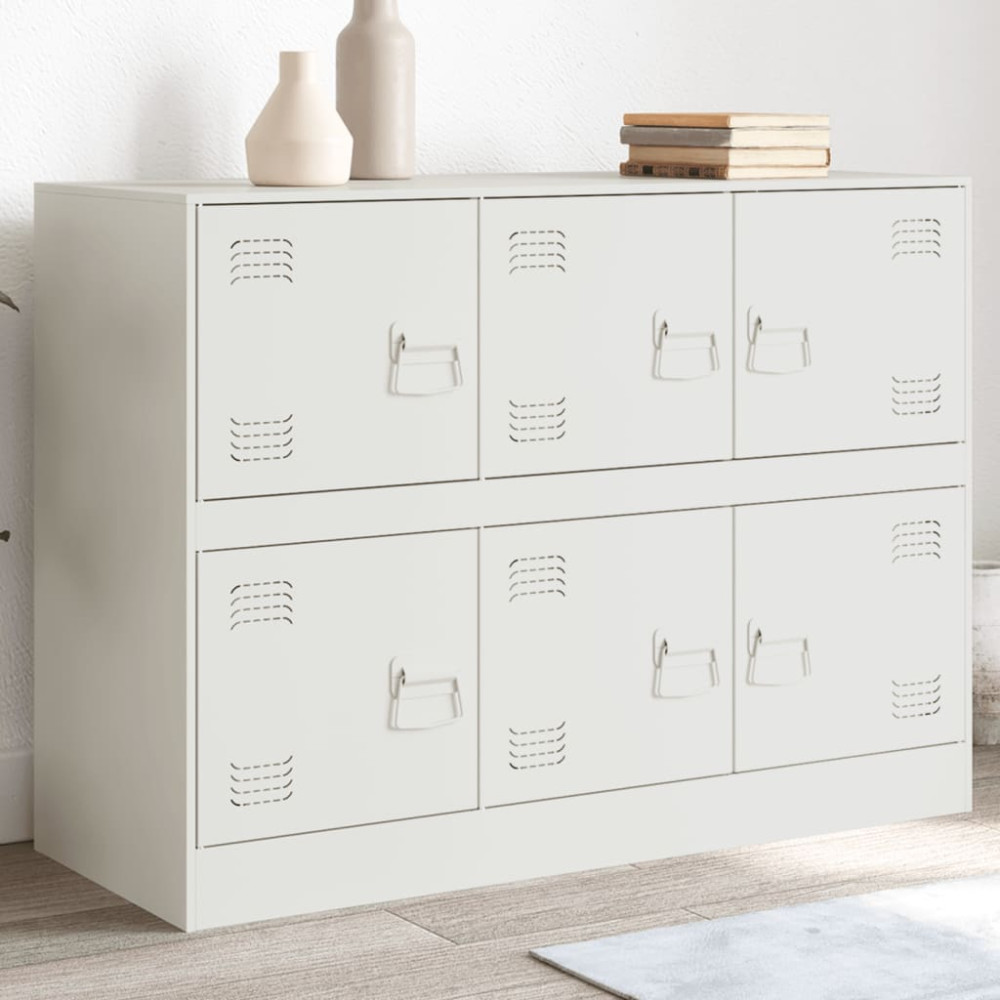 Produktbild för Skänk vit 99x39x73 cm stål