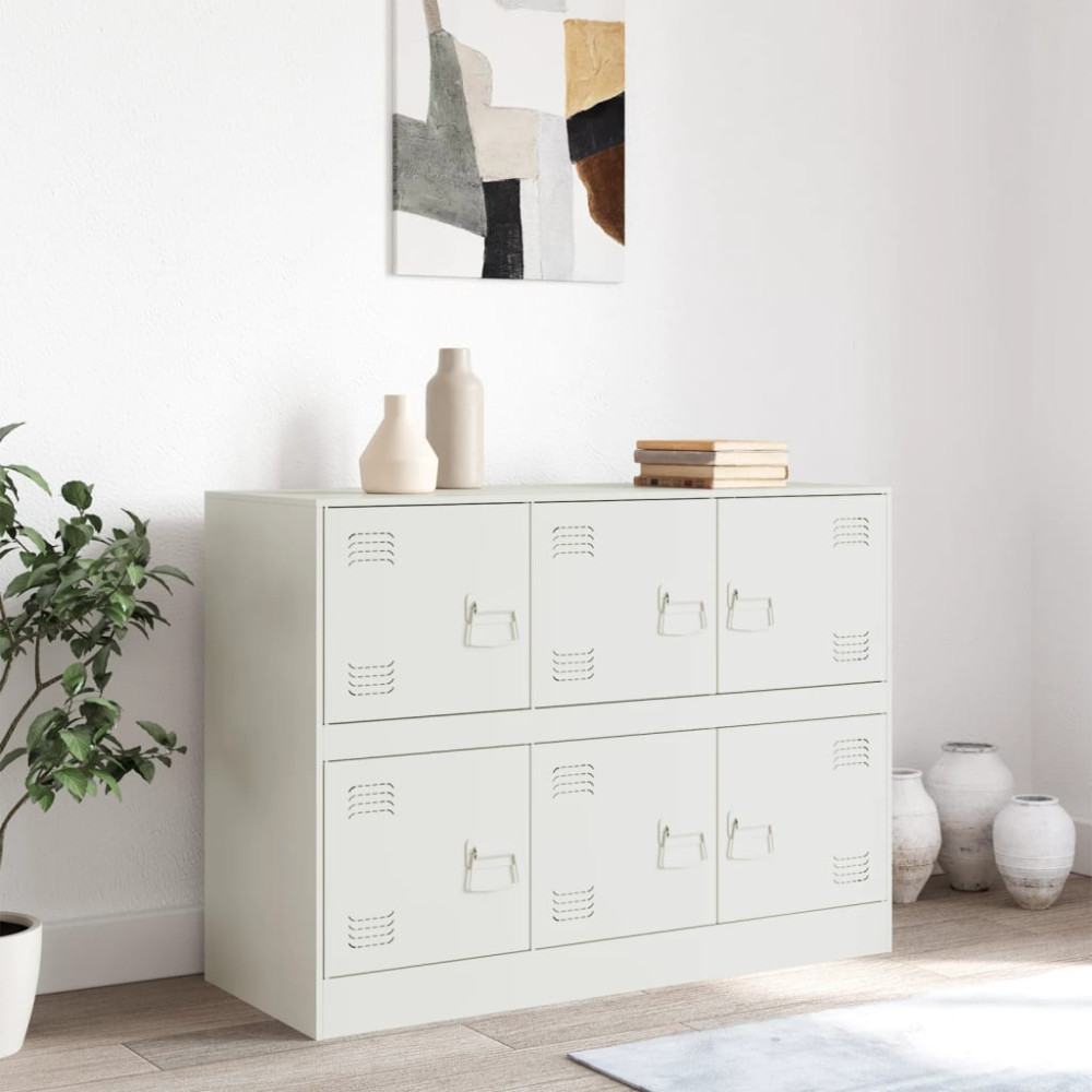 Produktbild för Skänk vit 99x39x73 cm stål