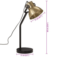 Produktbild för Skrivbordslampa 25 W antik mässing 17x17x60 cm E27