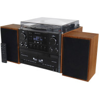 Produktbild för Stereo music centre MCD5600 with DAB+/FM radio, CD/MP3, turntable, double cassette, USB, Bluetooth