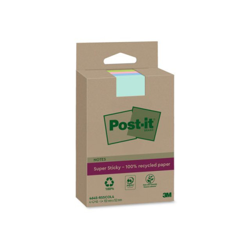 Post-it Notes POST-IT SS rec 102x152mm sort 4/fp