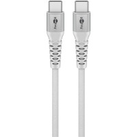 Produktbild för Goobay KAB USB-C (ST-ST) 2m Verbindungskabel Textilmantel White USB-kablar USB 2.0 USB C