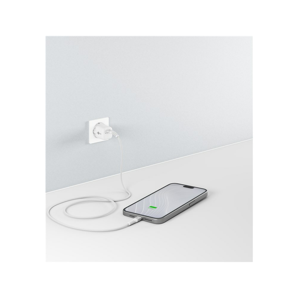 Produktbild för Goobay KAB USB-C (ST-ST) 2m Verbindungskabel Textilmantel White USB-kablar USB 2.0 USB C