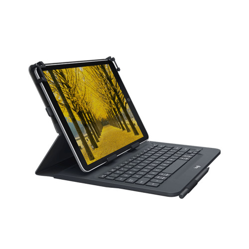Logitech Logitech Universal Folio with integrated keyboard for 9-10 inch tablets Svart Bluetooth Dansk